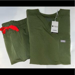 FIGS Dark Olive Scrub Set